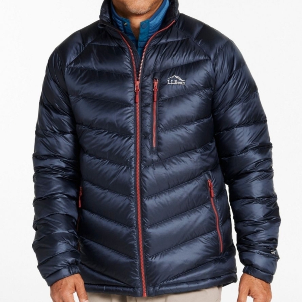 L.L. BEAN Men’s Ultralight 850 Down Goose Down Jacket  Downtek SZ LG Navy